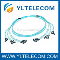 2.0mm OM3 fibra ottica Patch Cord 4 / 8 / 12 / 24 fibra MPO